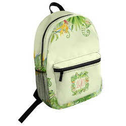 Tropical Leaves Border Student Backpack (Personalized)