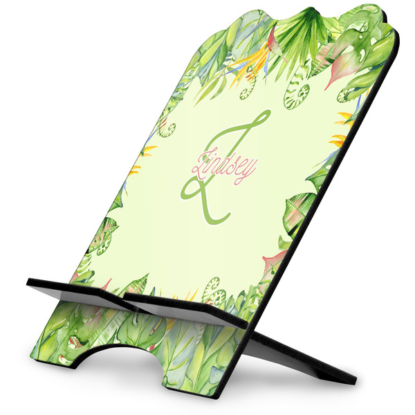 Custom Tropical Leaves Border Stylized Tablet Stand (Personalized)