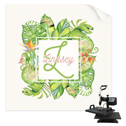 Tropical Leaves Border Sublimation Transfer - Youth / Women (Personalized)