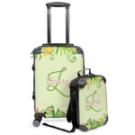 Tropical Leaves Border Kids 2-Piece Luggage Set - Suitcase & Backpack (Personalized)