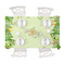 Tropical Leaves Border Tablecloths (58"x102") - TOP VIEW (with plates)
