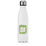 Tropical Leaves Border Water Bottle - 17 oz. - Stainless Steel - Full Color Printing (Personalized)