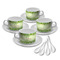 Tropical Leaves Border Tea Cup - Set of 4 (Personalized)
