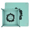 Tropical Leaves Border Teal Faux Leather Valet Trays - PARENT MAIN