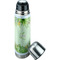 Tropical Leaves Border Thermos - Lid Off