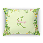 Tropical Leaves Border Rectangular Throw Pillow Case - 12"x18" (Personalized)