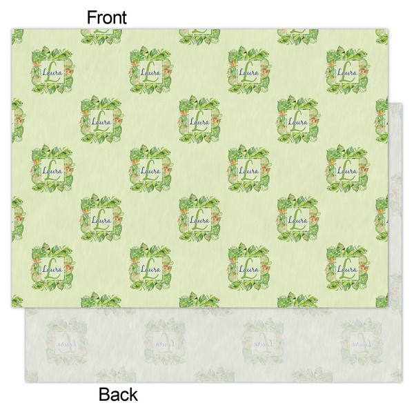 Tropical Leaves Border Tissue Paper - Lightweight - Large - Front & Back
