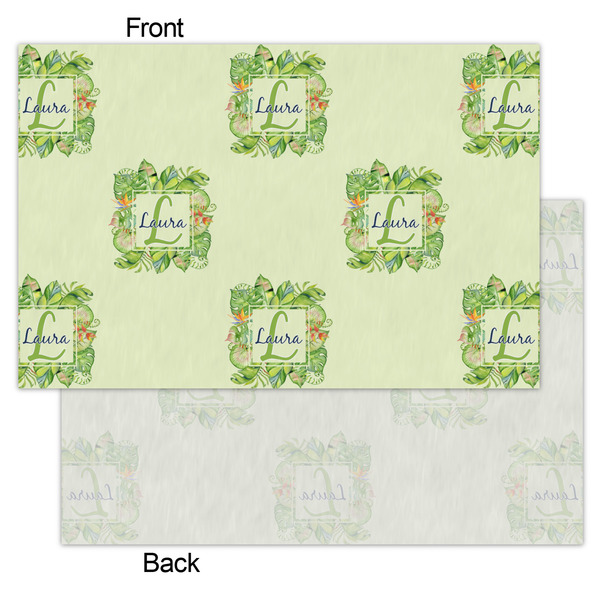 Tropical Leaves Border Tissue Paper - Lightweight - Small - Front & Back