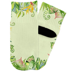 Tropical Leaves Border Toddler Ankle Socks (Personalized)