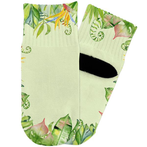 Custom Tropical Leaves Border Toddler Ankle Socks