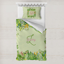 Tropical Leaves Border Toddler Bedding w/ Name and Initial