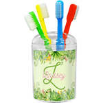 Tropical Leaves Border Toothbrush Holder (Personalized)