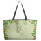 Tropical Leaves Border Tote w/Black Handles - Front View