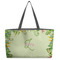Tropical Leaves Border Beach Totes Bag - w/ Black Handles (Personalized)