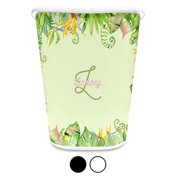Tropical Leaves Border Trash Can Aggregate