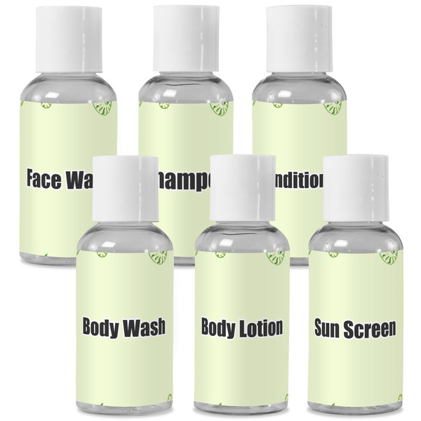 Custom Tropical Leaves Border Travel Bottles (Personalized)