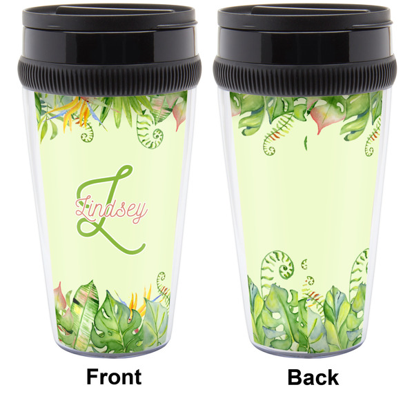 Tropical Leaves Border Travel Mug Approval (Personalized)