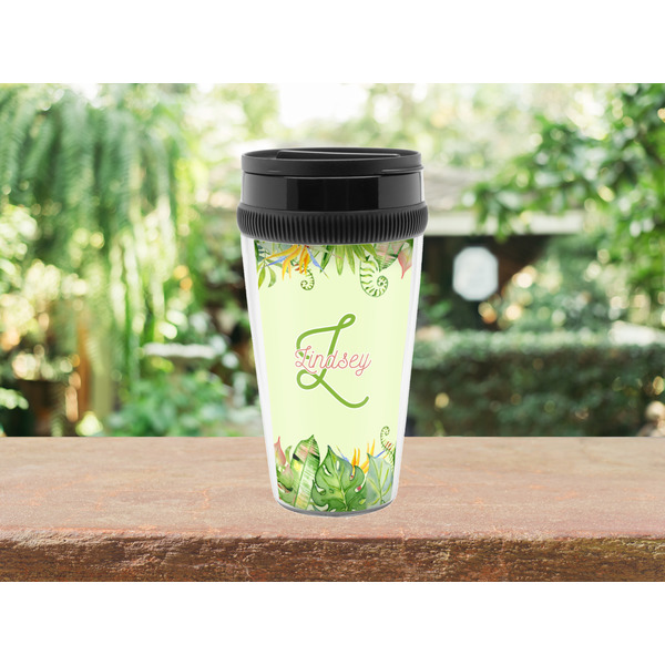 Tropical Leaves Border Travel Mug Lifestyle (Personalized)