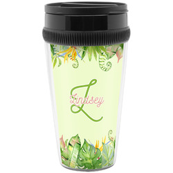 Tropical Leaves Border Acrylic Travel Mug without Handle (Personalized)