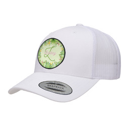 Tropical Leaves Border Trucker Hat - White (Personalized)