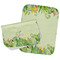 Tropical Leaves Border Two Rectangle Burp Cloths - Open & Folded