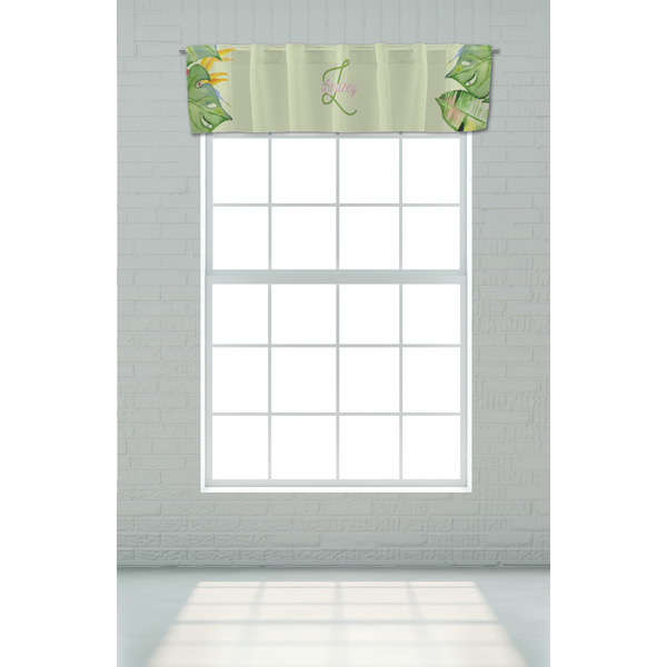 Tropical Leaves Border Valance - On window