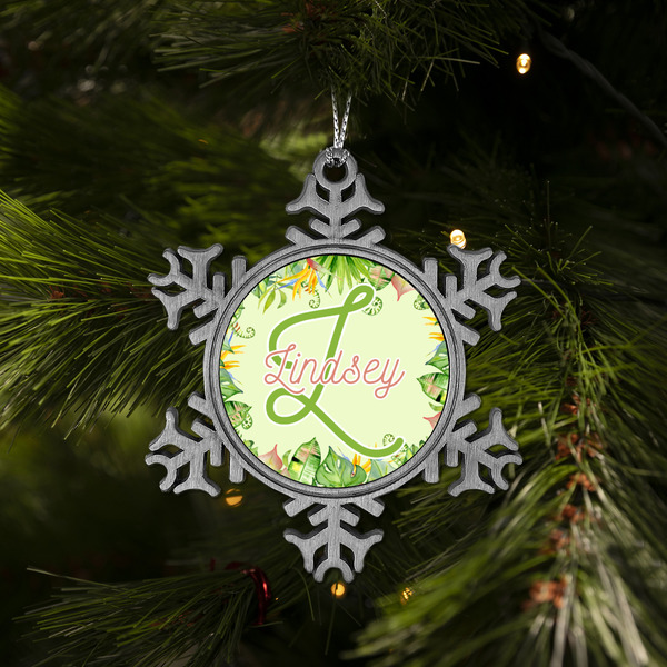 Tropical Leaves Border Vintage Snowflake - (LIFESTYLE)