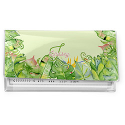 Tropical Leaves Border Vinyl Checkbook Cover (Personalized)