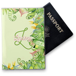 Chevron & Fall Flowers Vinyl Passport Holder Personalized