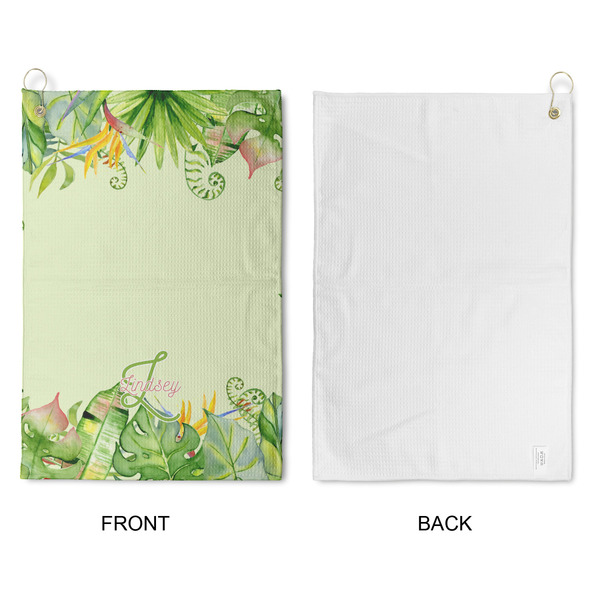 Tropical Leaves Border Waffle Weave Golf Towel - Approval