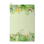 Tropical Leaves Border Waffle Weave Golf Towel (Personalized)