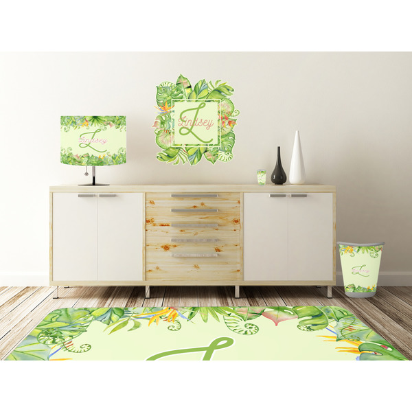Tropical Leaves Border Wall Graphic Decal Wooden Desk
