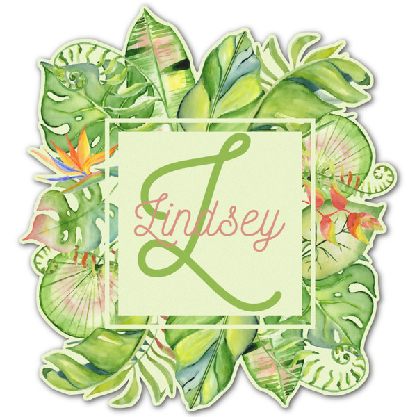 Custom Tropical Leaves Border Graphic Decal - Small (Personalized)