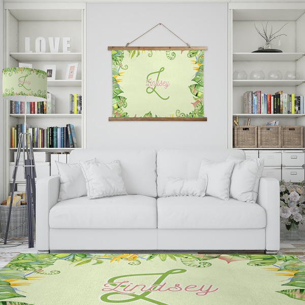 Tropical Leaves Border Wall Hanging Tapestry - IN CONTEXT