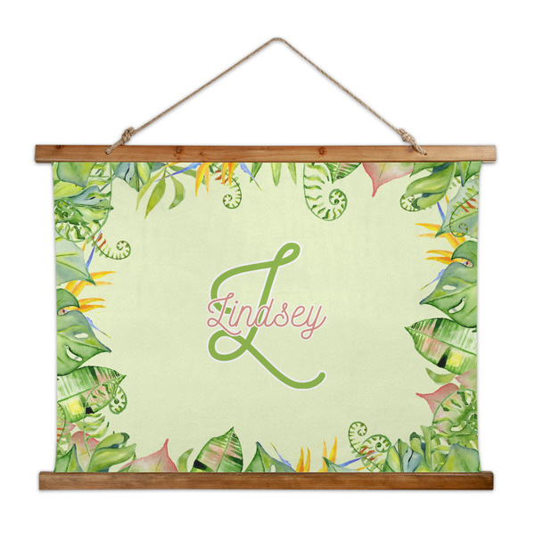 Custom Tropical Leaves Border Wall Hanging Tapestry - Wide (Personalized)