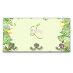 Tropical Leaves Border Wall Mounted Coat Rack (Personalized)