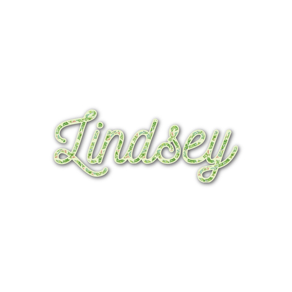 Custom Tropical Leaves Border Name/Text Decal - Small (Personalized)