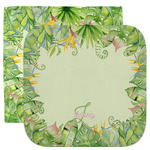 Tropical Leaves Border Facecloth / Wash Cloth (Personalized)