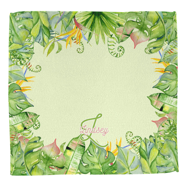 Tropical Leaves Border Washcloth - Front - No Soap