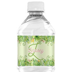 Tropical Leaves Border Water Bottle Labels - Custom Sized (Personalized)