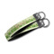 Tropical Leaves Border Webbing Keychain FOBs - Size Comparison