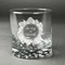Tropical Leaves Border Whiskey Glass - Front/Approval