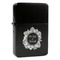Tropical Leaves Border Windproof Lighters - Black - Front/Main