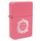 Tropical Leaves Border Windproof Lighter - Pink - Single Sided (Personalized)