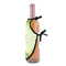 Tropical Leaves Border Wine Bottle Apron - DETAIL WITH CLIP ON NECK