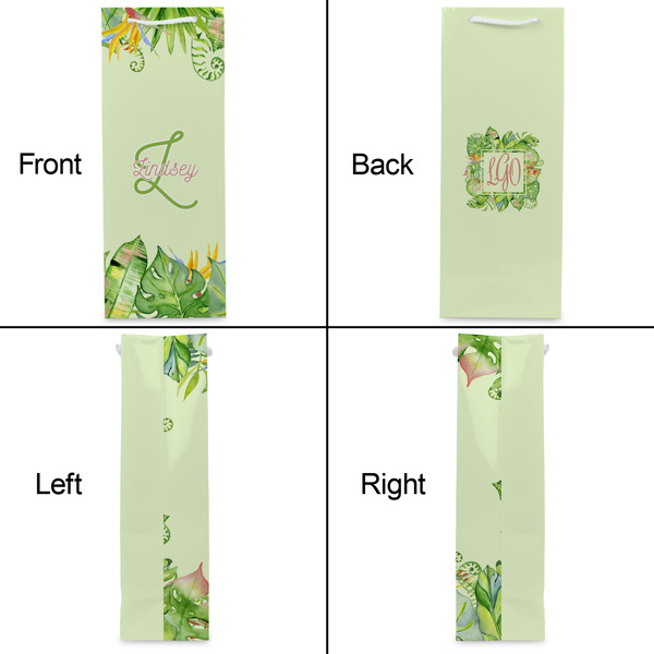 Tropical Leaves Border Wine Gift Bag - Gloss - Approval