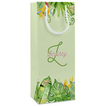 Tropical Leaves Border Wine Gift Bags (Personalized)