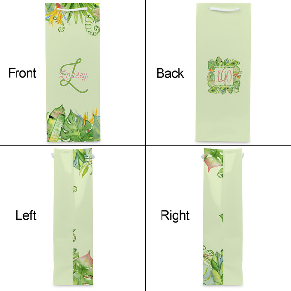 Tropical Leaves Border Wine Gift Bag - Matte - Approval