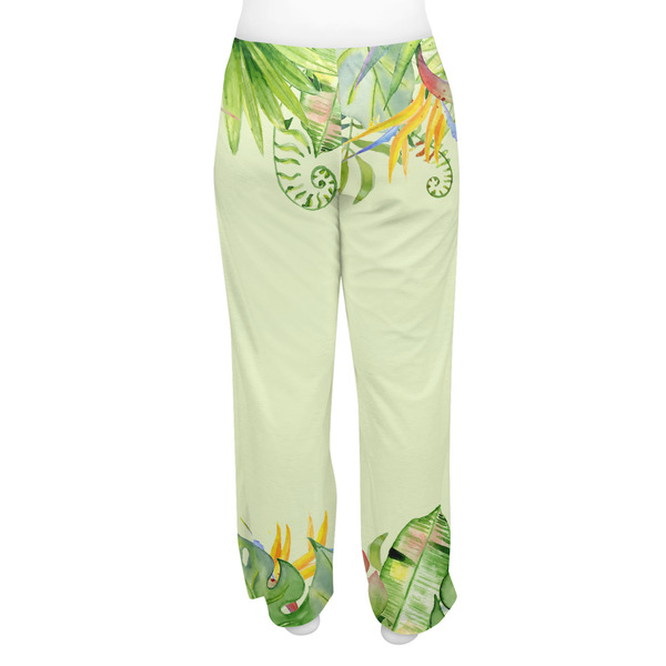 Tropical Leaves Border Women's Pj on model - Back