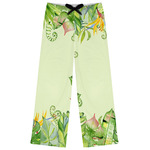 Tropical Leaves Border Womens Pajama Pants - S